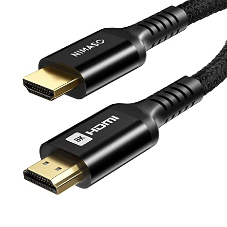 Photo 1 of NIMASO 8K HDMI 2.1 Cable 6.6FT 48Gbps, Ultra High Speed HDMI Cable Braided Cord 4K@120Hz 8K@60Hz, eARC, HDCP 2.2 & 2.3, HDR 10 Compatible with Roku TV/PS5/Xbox X/HDTV/Blu-ray
