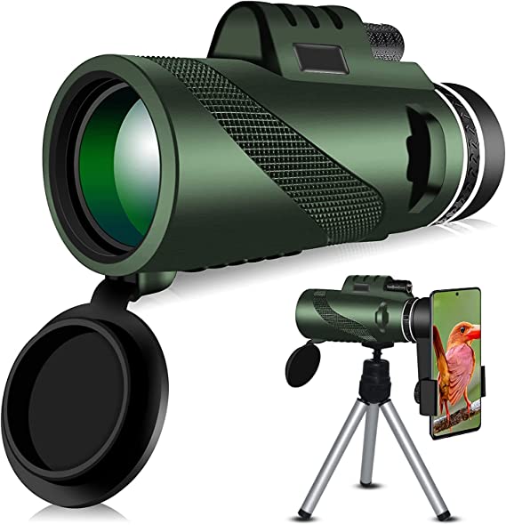 Photo 1 of AFSKU 40x60 Monocular Telescope, High Power Hd Zoom Monocular Binoculars,Portable Waterproof Fogproof with Smartphone Holder & Tripod for Bird Watching Hunting Travelling Wildlife Secenery
