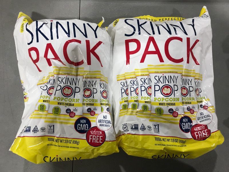 Photo 2 of 2 Pack- SkinnyPop Popcorn Healthy Snacks Pack, Original/White Chedda/Kettle (Pack of 12)