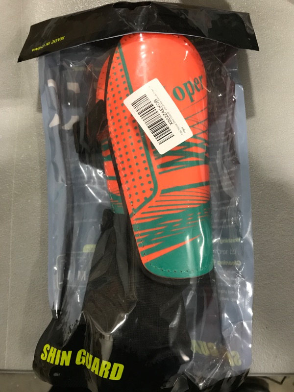 Photo 2 of [Size M] Soccer Shin Guards for Kids Youth, Shin Guard and Shin Guard Sleeves for Boys and Girls for Football Games EVA Cushion Protection Reduce Shocks and Injuries