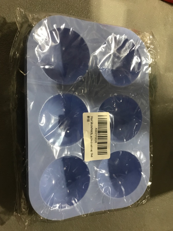Photo 1 of 3 Pack Silicone Mold for Hot Chocolate Bomb,Half Sphere Baking Mold for Making Chocolate , Cake, Jelly, Dome Mousse ,Handmade Soap (Blue)
