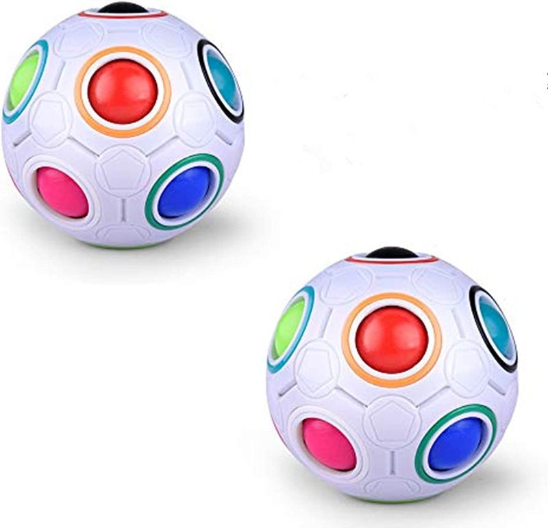 Photo 1 of Cuberspeed Bundle 2 pcs Magic Rainbow Ball Fidget Toy Puzzle Magic Rainbow Ball Puzzle Fun Fidget 