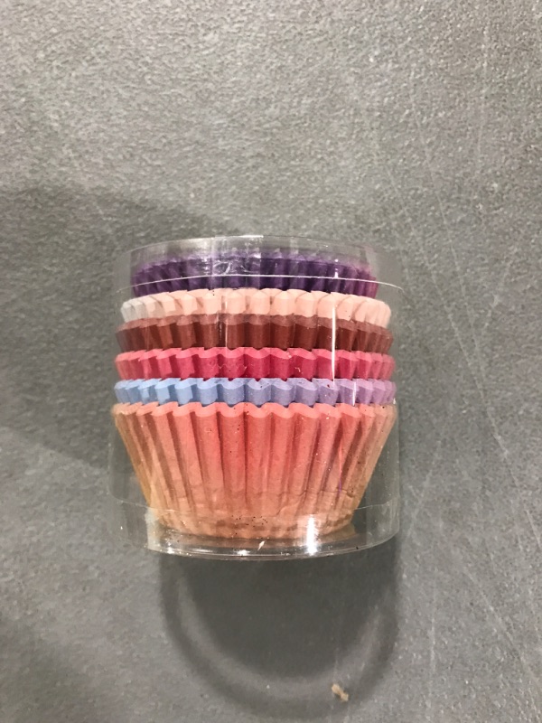 Photo 2 of Yotrurh Gradient Paper Baking Cups 300 Packs Cupcake Muffin Cups Disposable Cupcake Wrappers For Birthday Baby Shower And Party Decorations 450 gradual