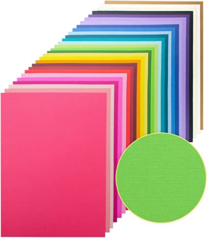 Photo 1 of 60 Sheets Color Textured Cardstock, 28 Assorted Colors 250gsm Faint Texture 21x29cm