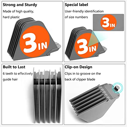 Photo 1 of Premium Clipper Guards, Clipper Combs Guides with 8 Cutting Lengths from 3in & 2.75 in & 2.5 in & 2.25 & 2 & 1.75 & 1.5& 1.25