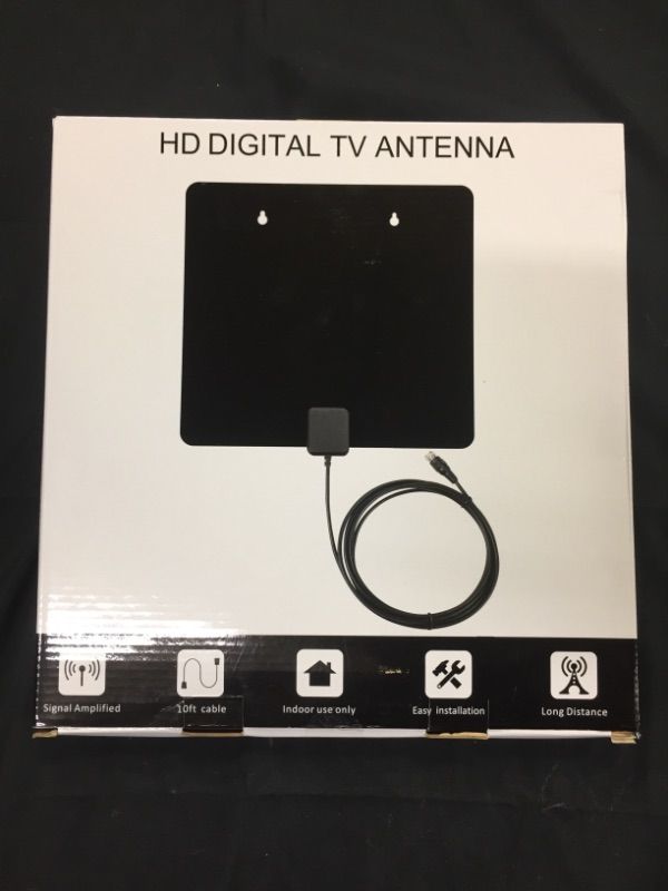 Photo 2 of HD Digital Indoor TV Antenna - Long Range Amplified 180 Miles Reception Support 4K 1080P for Television with Detachable Amplifier Signal Booster 13ft Coax HDTV Antenna Cable/AC Adapter FACTORY SEALED.