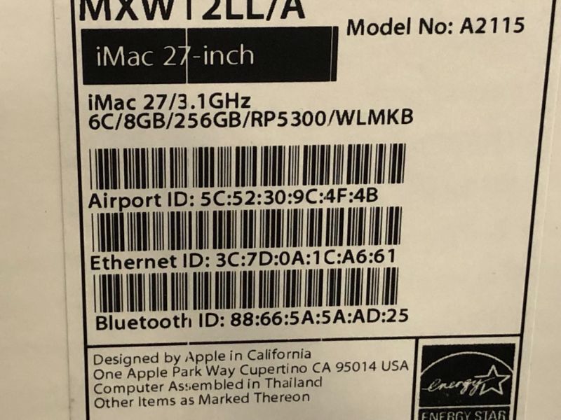 Photo 1 of Apple - 27" iMac® with Retina 5K display - Intel Core i5 (3.1GHz) - 8GB Memory - 256GB SSD - ---new item -Factory Sealed