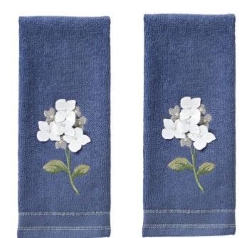 Photo 1 of 2pc Farm Hydrangea Hand Towel Set Blue - SKL Home

