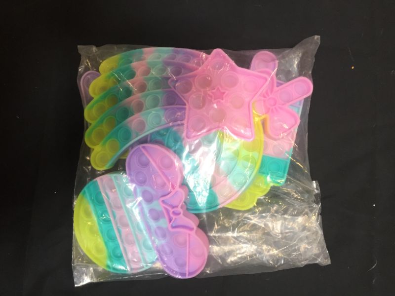 Photo 1 of 6 Pack Pop Popper Sensory Set Kit Toy Stress Bubble Special Need Gift for Girl Kid Teen Adult Friend ADHD Crown Bowknot Mouse Meteor Star Lollipop Popsicle
