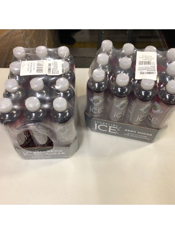 Photo 2 of 2 pack --24pcs total Sparkling ICE, Black Raspberry Sparkling Water, Zero Sugar Flavored Water, with Vitamins and Antioxidants, Low Calorie Beverage, 17fl oz exp date 08-2022