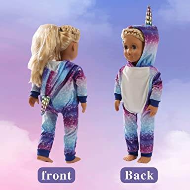 Photo 1 of Doll unicorn pajamas, 18 inch doll -----Doll not included