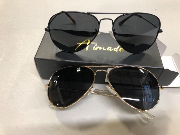 Photo 1 of Aimade Two Pack Aviator Sunglasses Women's Gold And Black

