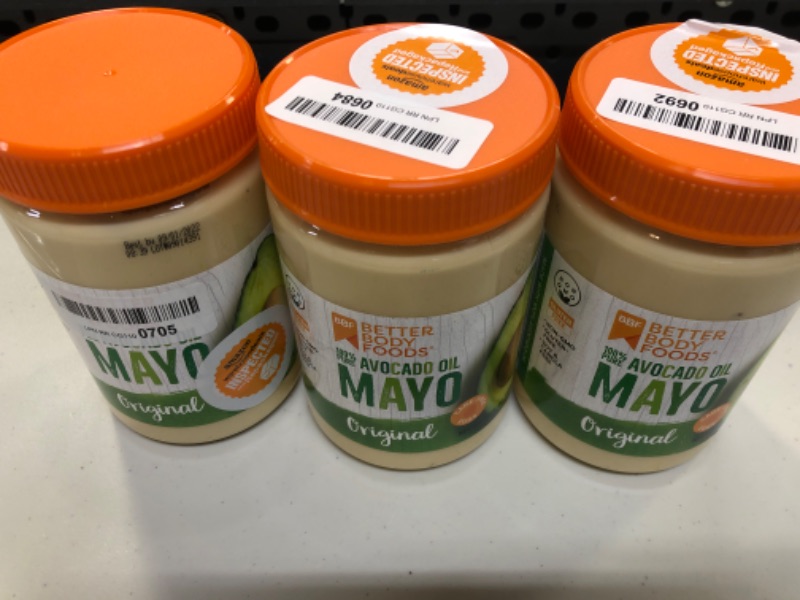 Photo 2 of 3 pack- BetterBody Foods Avocado Oil Mayonnaise, Non-GMO Mayo Spread Made with Cage-Free--- best by 09/01/2022