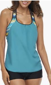 Photo 1 of Aleumdr Womens Blouson Striped Printed Strappy T-Back Push up Tankini Top with Shorts
SIZE XL 
