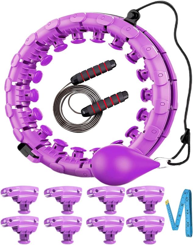 Photo 1 of 30Pcs Weighted Hoola Hoop Trainer, Plus Size Smart Exercise Hula Hoops with Skipping Rope and Tape Measure for Adults Weight Loss
