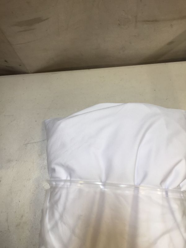 Photo 2 of 8ft Tablecloth Rectangular Spandex Linen - White Table Cloth Fitted Cover for 8 Foot Folding Table