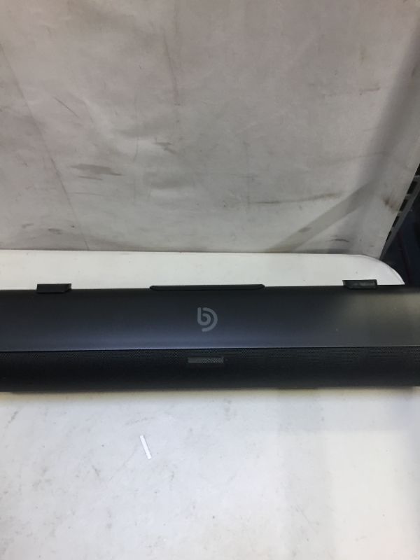 Photo 5 of 2.0 Soundbar, 16-inch Portable Sound Bar for TV, Built-in DSP & 3D Surround Sound, 3 EQ Modes, Wireless Bluetooth 5.0, Optical, AUX, Remote Control & Wall Mountable - 50W / 110dB
(TURNS ON BUT UNABLE TO FULLY TEST)