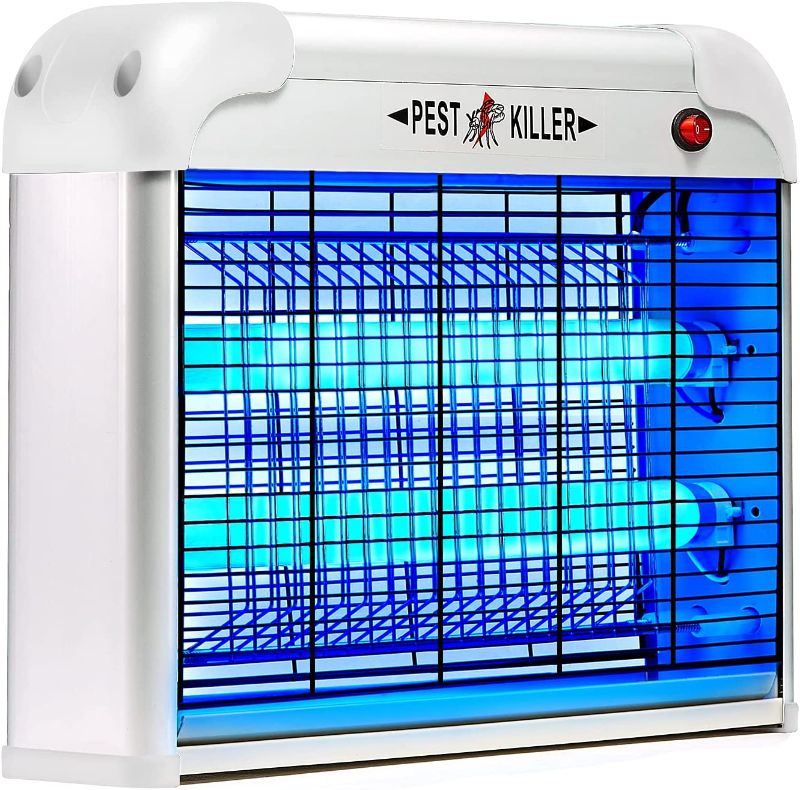 Photo 1 of Indoor Electric Bug Zapper, 2800V Powerful Flying Insect Mosquito Killer w/ 20W Blue Light Attract, Plug-in Pest Control Machine for Moth, Fruit Fly, Fungus Gnat, Garage Bug Catcher/Eliminator/Trap
