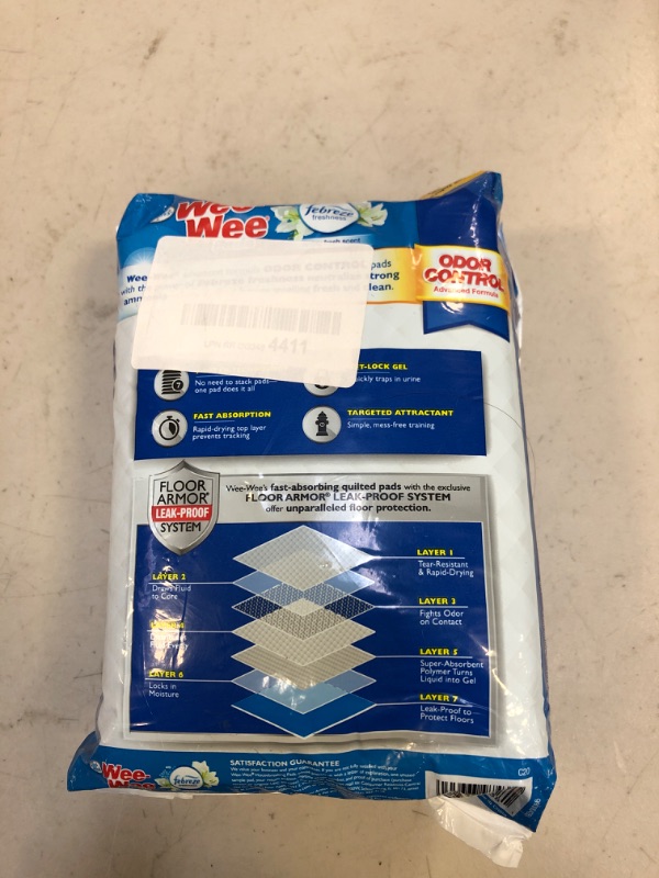 Photo 2 of Four Paws Wee-Wee Pee Pads for Dogs and Puppies l Febreze l Super Absorbent l Grass Scented l Insta-Rise Boarder l Pee Pads for Training Puppies