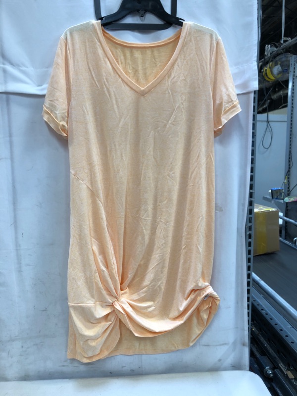 Photo 2 of Dearlovers Womens Short Sleeve T-shirt Dresses Side Knot Mini Dress, SIZE: XL