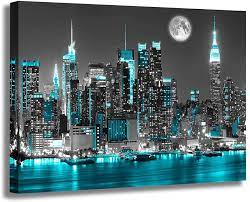 Photo 1 of  Canvas Wall Art Work Office Decorations Black & White New York City