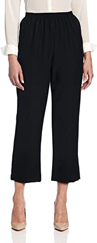 Photo 1 of Alfred Dunner Women's Pull-On Style All Around Elastic Waist Polyester Cropped Missy Pants ( SIZE: 8 ) 
