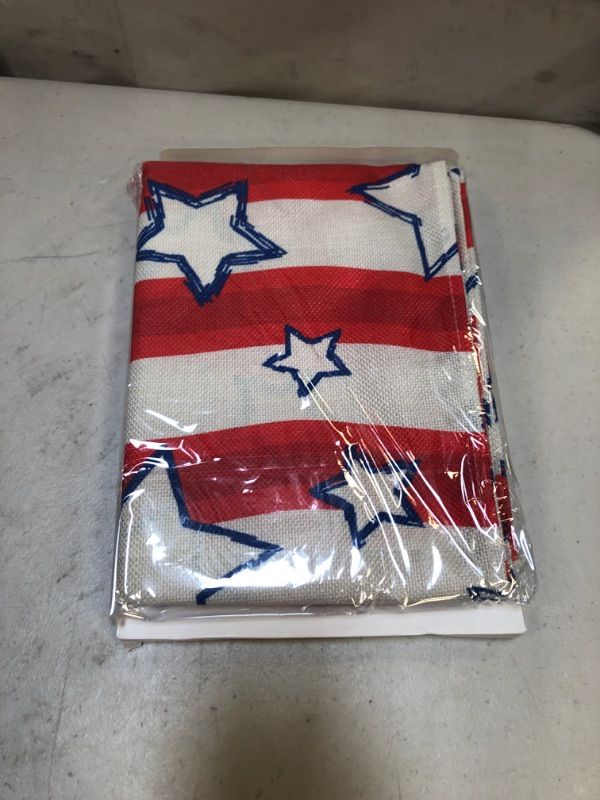 Photo 1 of 4th of July Table Runner, 13 x 72 Inch Patriotic Table Runner Memorial Day Decorations for Home USA Strips and Stars Independence Day Dinning Table Decor for Home Party

