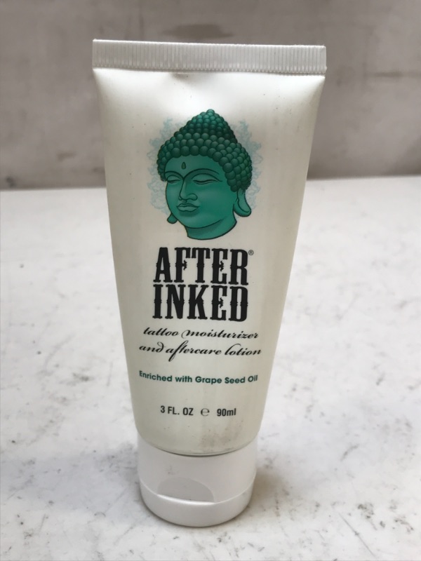 Photo 4 of After Inked Tattoo Moisturizer Cream & Aftercare Lotion Balm 3 Fluid Ounce Tube (1-Pc), EXP: UNKNOWN.
