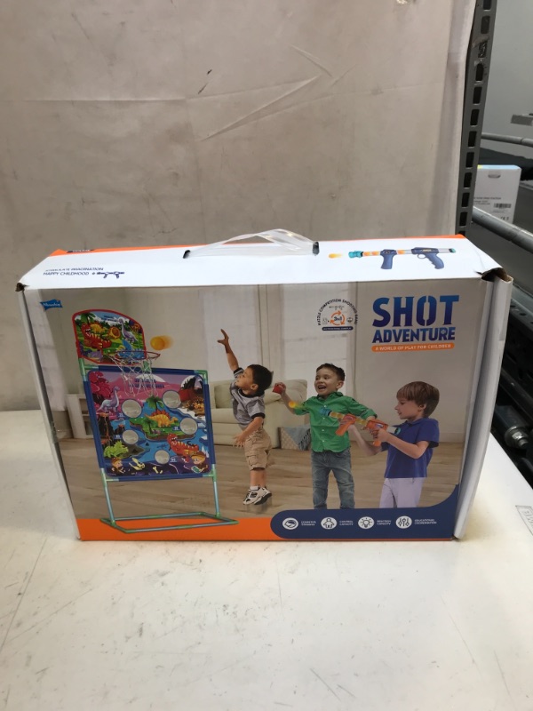 Photo 2 of 2NLF Shooting Game Toy for 5 6 7 8 9 10+Kids,2pk Foam Ball Popper Toy Guns,Scoring Standing Shooting Target with Basket & 24 Foam Balls & 6 Bean Bags & 2 Mini Basketball,Ideal Gifts for Boys Girls
