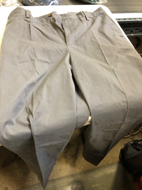 Photo 2 of Amazon Essentials Men's Classic-Fit Wrinkle-Resistant Flat-Front Chino Pants SIZE  34W x 34L Grey