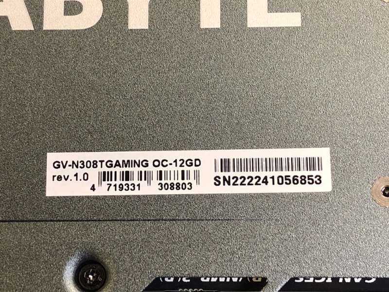 Photo 3 of Gigabyte GeForce RTX 3080 Ti Gaming OC 12G Graphics Card, 3X WINDFORCE Fans, 12GB 384-Bit GDDR6X, GV-N308TGAMING OC-12GD Video Card