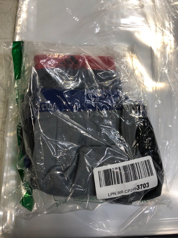 Photo 1 of adidas Kids-Boy's Performance Long Boxer Briefs Underwear (4-Pack) SIZE Large Onix Grey/Grey/Scarlet Red