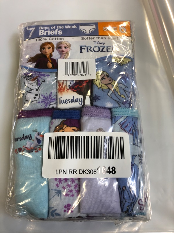 Photo 2 of Disney Frozen Girls Panty Multipacks GIRLS SIZE 6 Frozen 'Day of the Week' 7pk