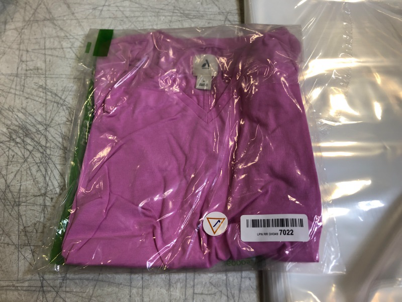 Photo 2 of Amazon Aware Women's Perfect Short-Sleeve V-Neck T-Shirt SIZE Medium Purple Mauve