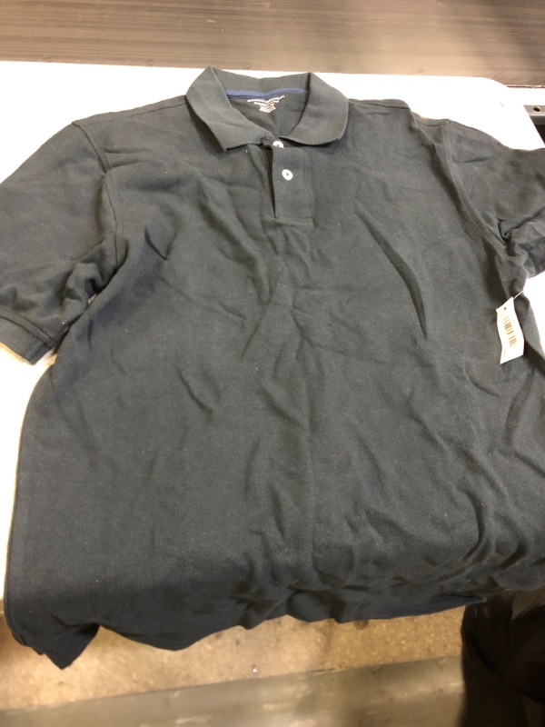 Photo 2 of Amazon Essentials Men's Regular-Fit Cotton Pique Polo Shirt (Available in Big & Tall) SIZE X-Small Black