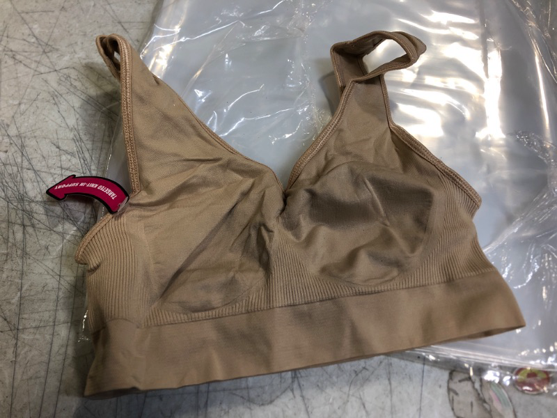 Photo 2 of Bali One Smooth U Wireless Bra, Seamless No-Bulge Shapewear Bra, Pullover Bralette with No-Roll Underband and No-Dig Straps SIZE Small Nude