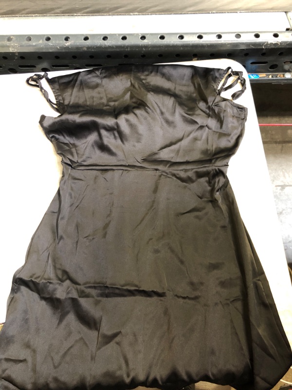 Photo 1 of BLACK MINI SATIN DRESS SIZE S 
