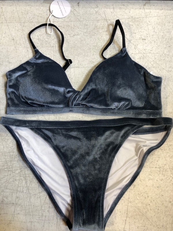 Photo 1 of 2 PIECE SWIMSUIT BLUE/GREY SIZE L