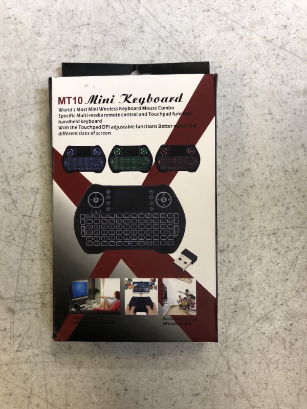Photo 1 of Mini Keyboard, Mini Wireless Keyboard Remote Control with Touchpad Mouse Combo 7 Colors Backlit 2.4GHz USB with Rechargeable Li-ion Battery for Android TV Box, Smart TV, PC, Windows, MacOS, X-Box
