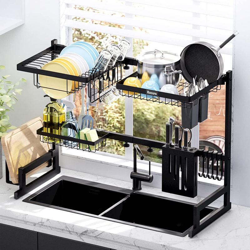 Photo 1 of  Adjustable & Space-Saving Dish Rack?29.5-35.5in?, Over-The-Sink Dish Drying Rack, Multifunctional Kitchen Dish Drying Rack