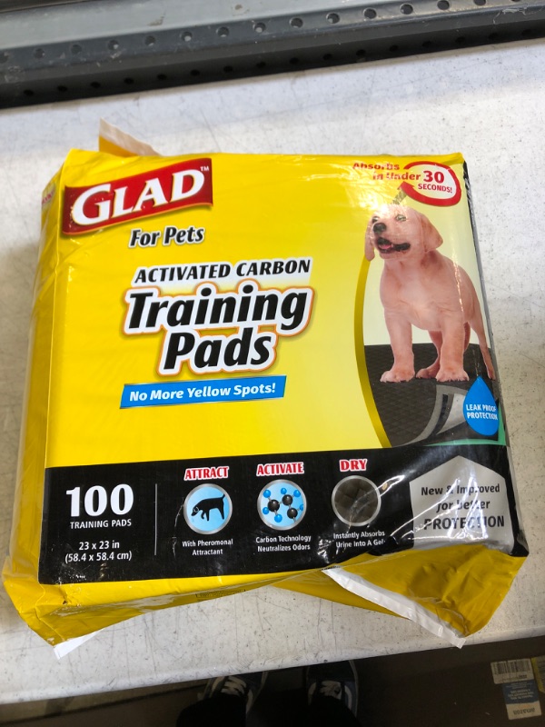 Photo 1 of Glad for Pets Black Charcoal Puppy Pads 23" x 23" | Puppy Potty Training Pads That ABSORB & NEUTRALIZE Urine Instantly | New & Improved Quality Puppy Pee Pads, 100 count Regular - 23" x 23" 100 Count