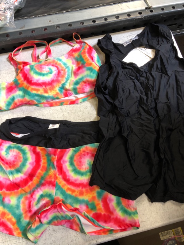 Photo 1 of 3PCS Tie Dye Swim Suit Set M