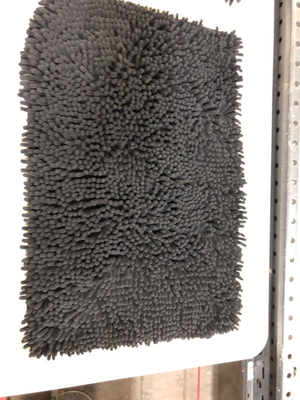 Photo 2 of 2 Piece BLACK Bath Rug Set, Mats for Bathroom Plush Absorbent Bathroom Rugs and Mats Set Non Slip