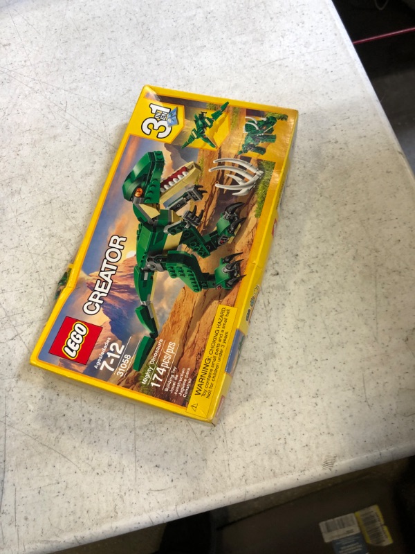 Photo 2 of LEGO Creator Mighty Dinosaurs Build It Yourself Dinosaur Set, Pterodactyl, Triceratops, T Rex Toy 31058-SEALED