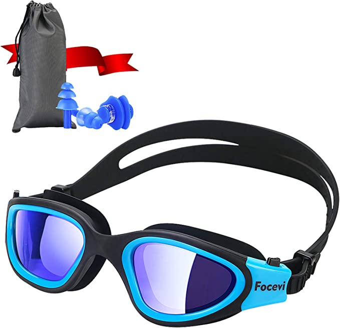 Photo 2 of Focevi Swimming Goggles for Men/Women, Anti-Fog Anti-UV Wide Vision Adult Swim Goggles, Boys/Girls/Junior/youth Swim Glasses
