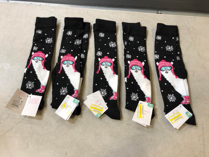 Photo 2 of 5CT - Womens Winter Llama Knee High Socks - Xhilaration Black 4-10