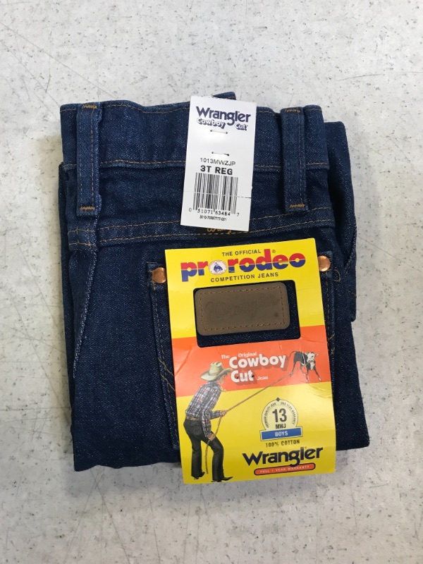 Photo 2 of 3T - Wrangler Boys' 13MWZ Cowboy Cut Original Fit Jean Prewashed Indigo 