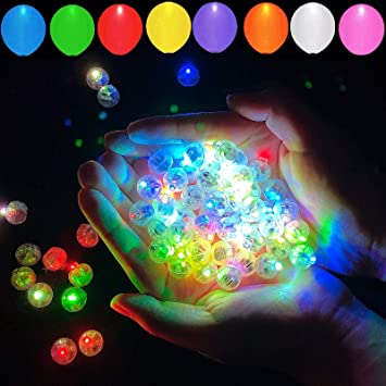 Photo 1 of 100pcs 10 Colors Balloon Lights, LED Assorted Colors Flash Lights, Mini Ball Lights Round Led Ball Lamp for Paper Lantern Balloon Birthday Party Wedding Halloween Christmas Decoration (Mixed Colors)