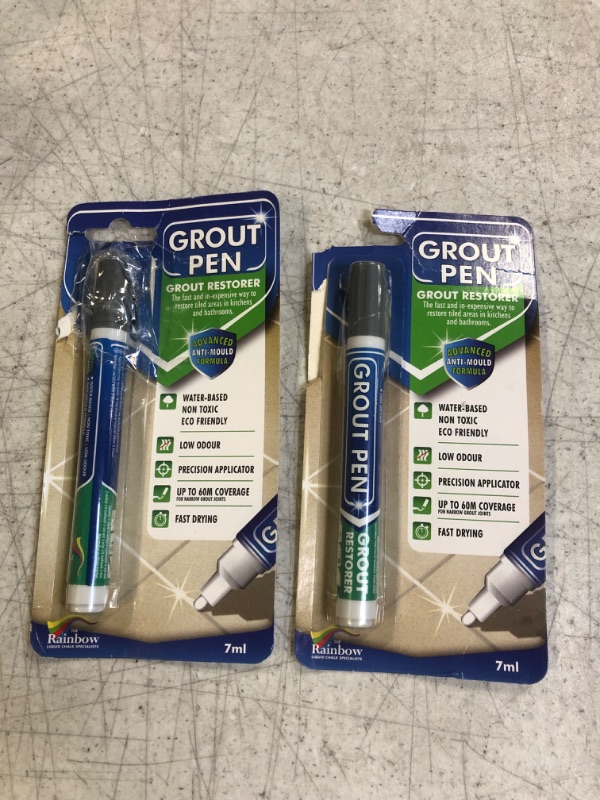 Photo 1 of 2 Packs -- Grout Pen Beige Tile Paint Marker: Waterproof Grout Paint, Tile Grout Colorant and Sealer Pen - Original Packaging damaged