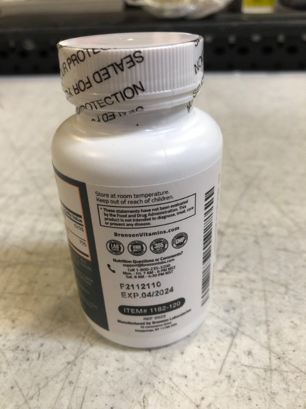 Photo 2 of Bronson Vitamin K2 D3 (MK7) Supplement Non-GMO Formula 5000IU (125 mcg) Vitamin D3 & 90 mcg Vitamin K2 MK-7 Easy to Swallow Vitamin D & K Complex, 120 Tablets 120 Count (Pack of 1)- Exp 04/2024